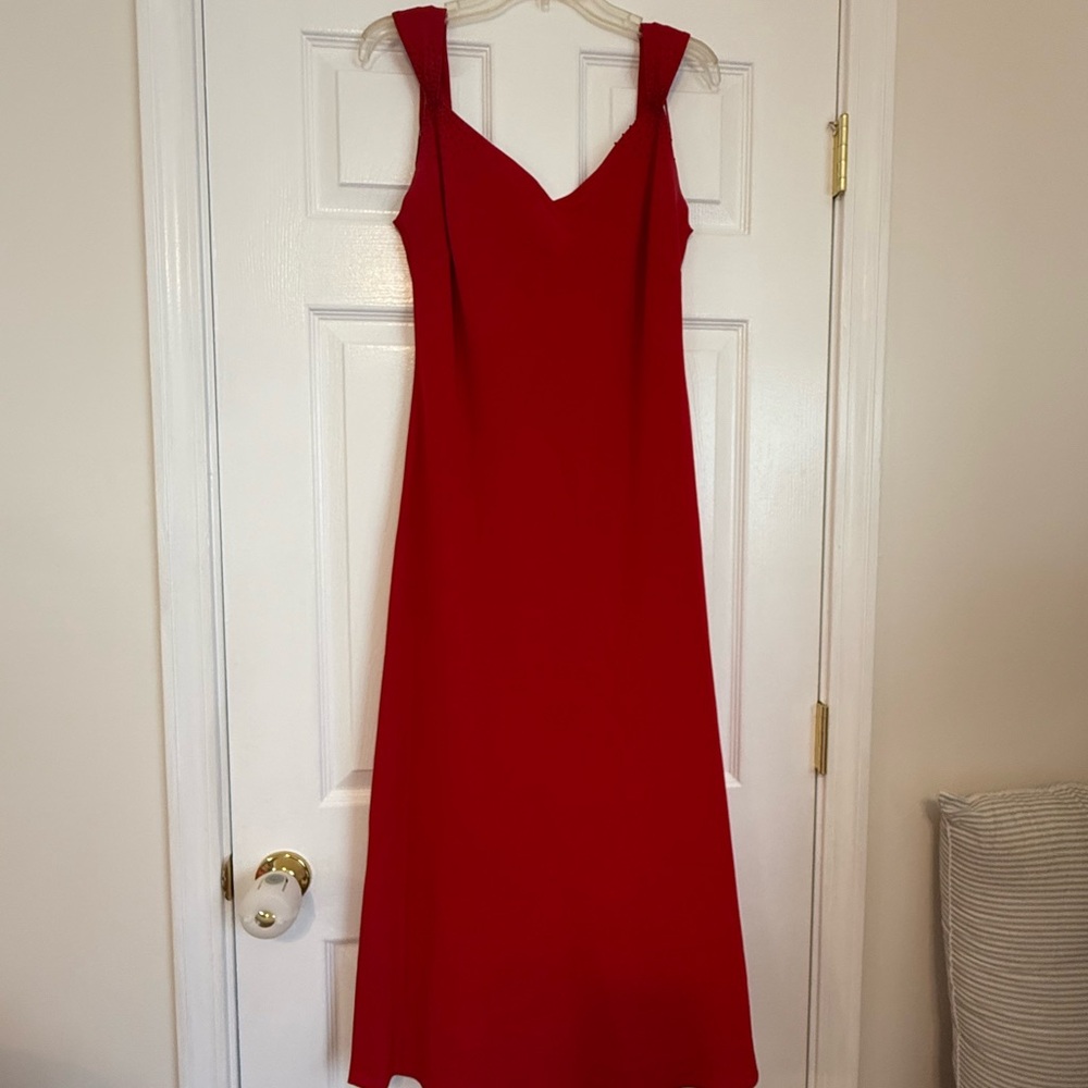 Evan Picone Red Strapless Sweetheart Sundress